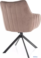 Стул с подлокотниками Signal Azalia Velvet Bluvel 38 (капучино/черный) - фото2