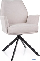 Стул с подлокотниками Signal Hugo Brego 22 (светло-бежевый/черный) - фото