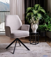 Стул с подлокотниками Signal Hugo Brego 22 (светло-бежевый/черный) - фото2