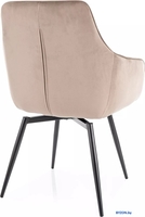 Стул с подлокотниками Signal Marlo Velvet Bluvel 40 (темно-бежевый/черный) - фото2