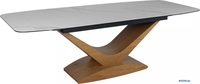 Кухонный стол Signal Dolce ceramic statuario venato 180-240/95/76 (белый/дуб) - фото