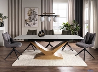 Кухонный стол Signal Dolce ceramic statuario venato 180-240/95/76 (белый/дуб) - фото2