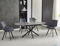 Кухонный стол Signal Gaston ceramic 140-180/100 (серый/черный) - фото2