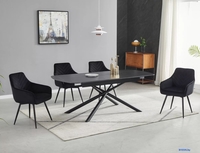 Кухонный стол Signal Gaston ceramic 140-180/100 (черный/черный) - фото2