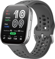 Умные часы Amazfit Bip 6 (серебристый, с серым силиконовым ремешком) - фото