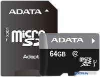 Карта памяти ADATA Premier microSDXC UHS-I U1 Class 10 64GB (AUSDX64GUICL10-RA1) - фото