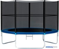 Батут Atlas Sport 374 см - 12ft Basic (с лестницей, внешняя сетка, синий) - фото