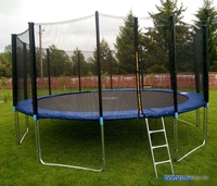 Батут Atlas Sport 404 см - 13ft Pro (усиленные опоры, внешняя сетка, синий) - фото