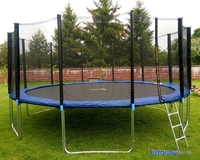 Батут Atlas Sport 404 см - 13ft Pro (усиленные опоры, внешняя сетка, синий) - фото2