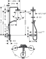 Душевая система Hansgrohe Croma Select E 180 2jet Showerpipe (27256400) - фото2