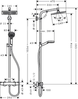 Душевая система Hansgrohe Crometta Е 240 1jet Showerpipe [27271000] - фото2